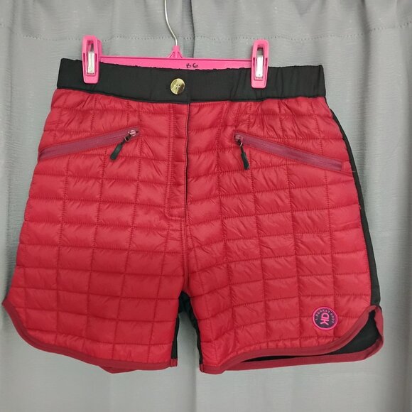 ❤️Womens LITTLE DONKEY ANDY Red Quilted Front Biking Shorts Sz Small - Picture 1 of 9